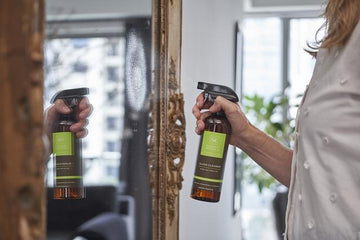 Natural Glass Cleaner powers through dirt, grime, germs giving sparkling, streak-free finish. Does not leave any water marks and made naturally, toxic-free, allergen-free for you and your family.